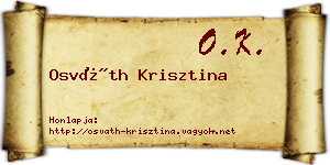 Osváth Krisztina névjegykártya