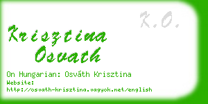 krisztina osvath business card