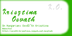 krisztina osvath business card